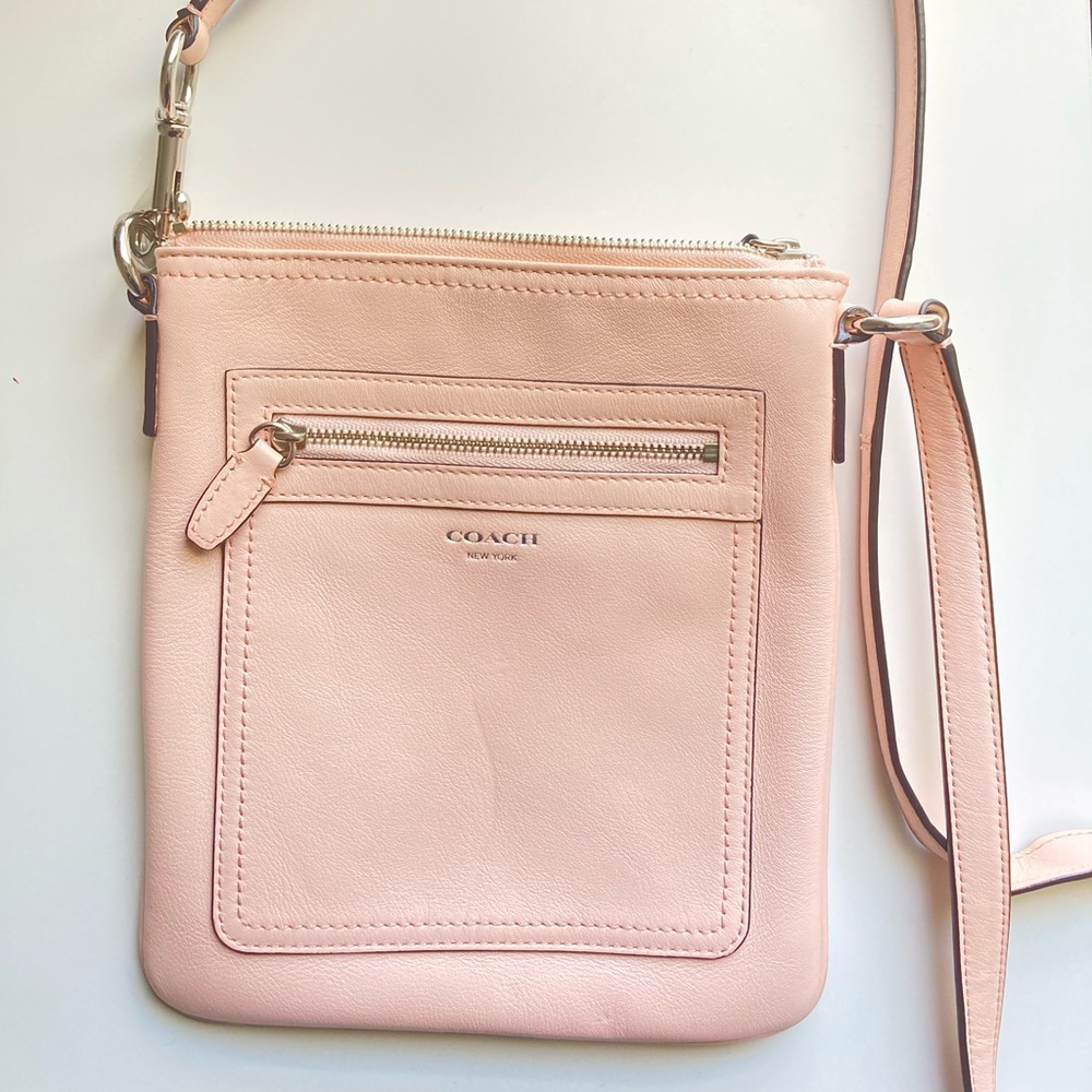 Coach Crossbody Messenger Leather Bag - Pink